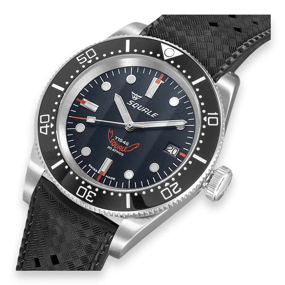 SQUALE 1545 BLACK RUBBER DATE - WATCHH
