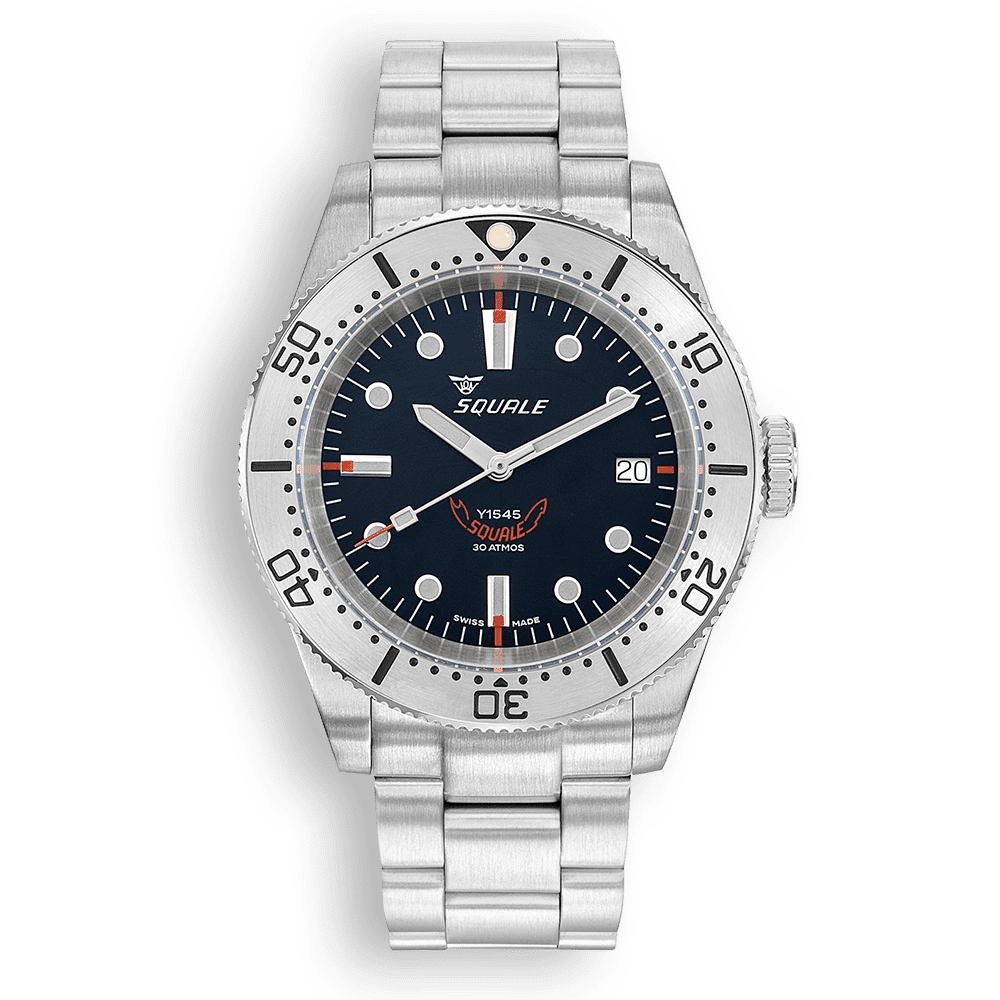 SQUALE 1545 STEEL BLACK BRACELET DATE - WATCHH