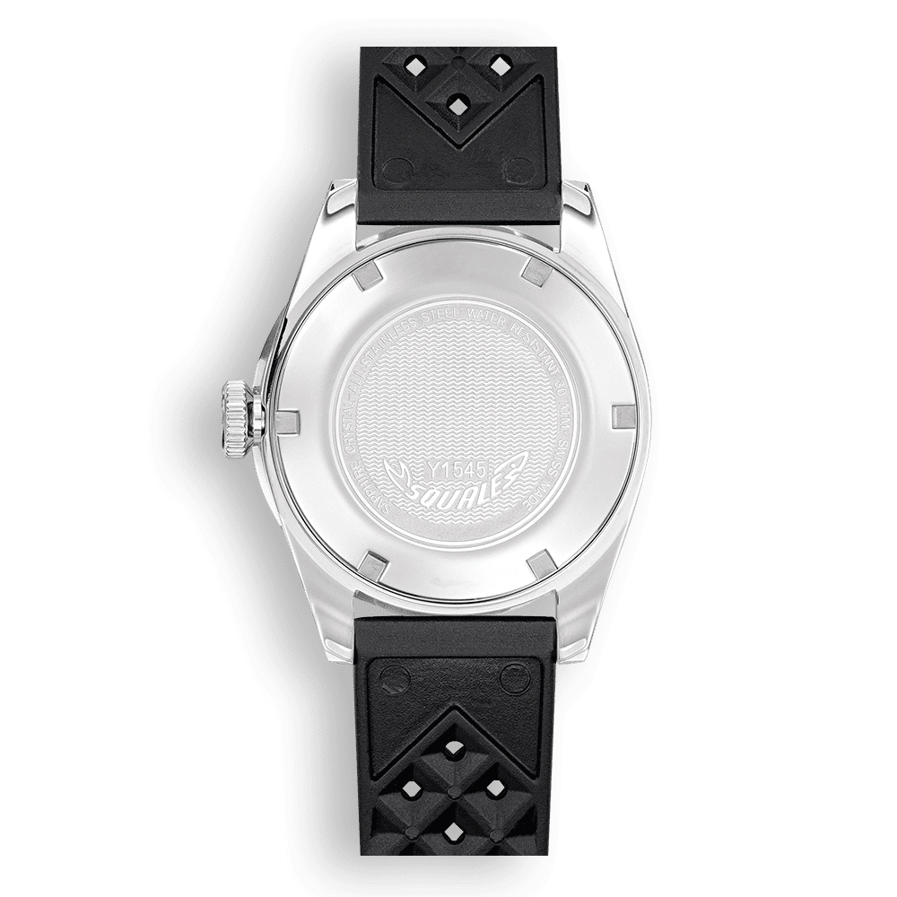 SQUALE 1545 STEEL BLACK RUBBER DATE - WATCHH