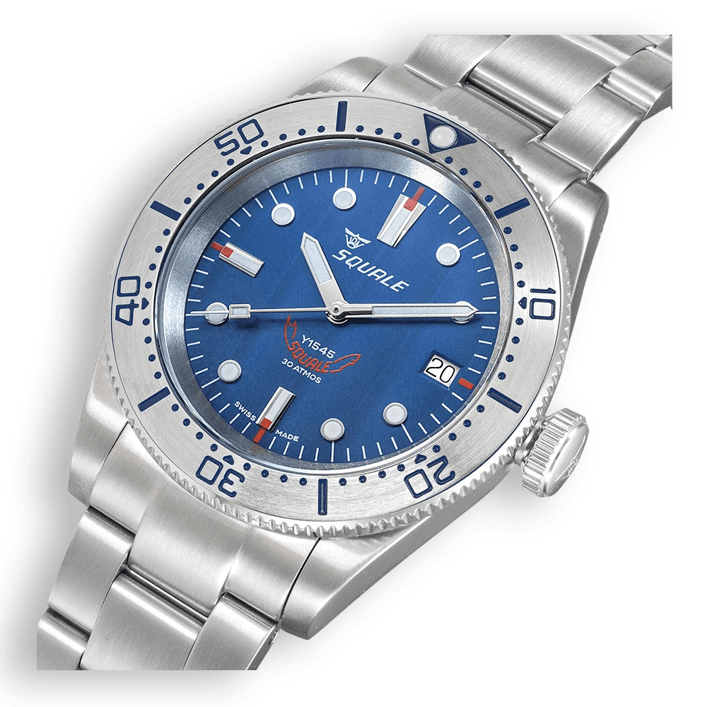 SQUALE 1545 STEEL BLUE BRACELET DATE - WATCHH