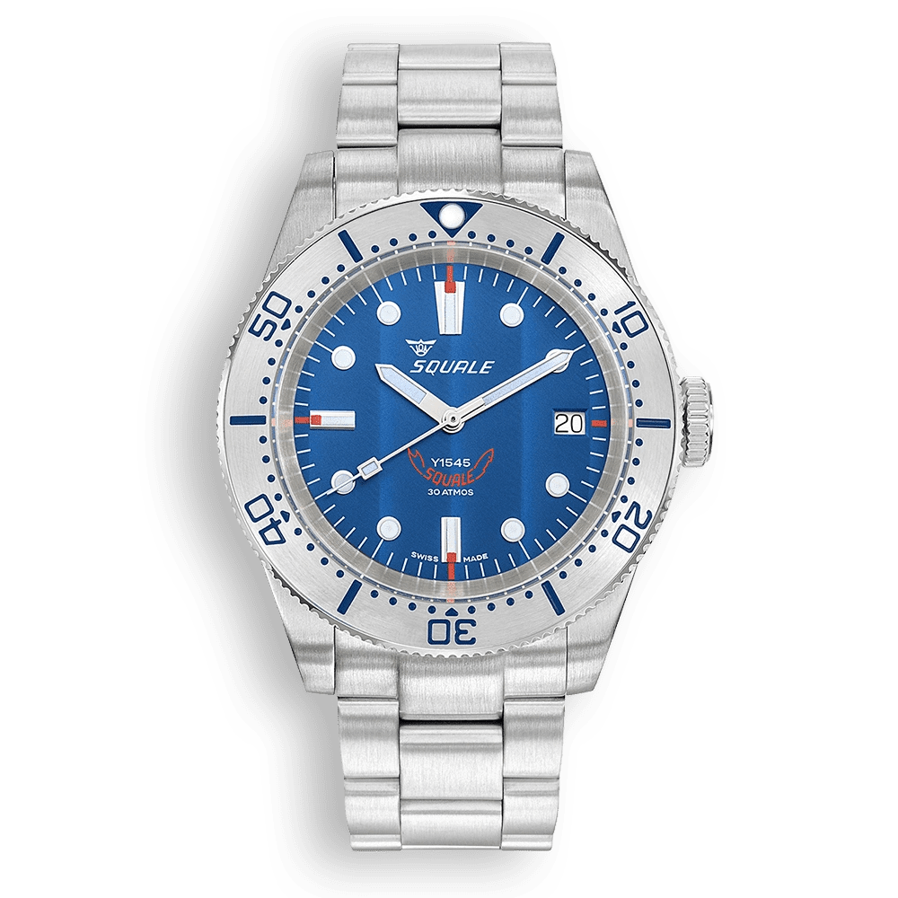 SQUALE 1545 STEEL BLUE BRACELET DATE - WATCHH