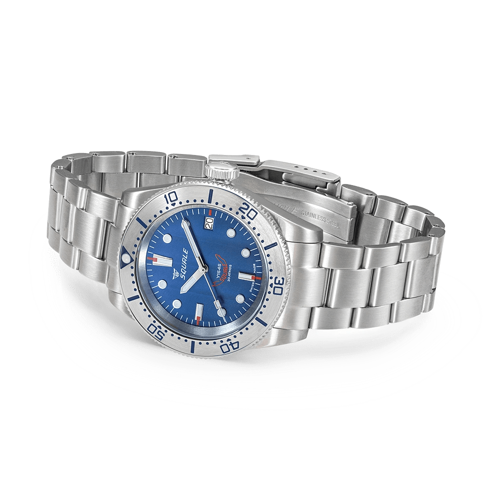 SQUALE 1545 STEEL BLUE BRACELET DATE - WATCHH
