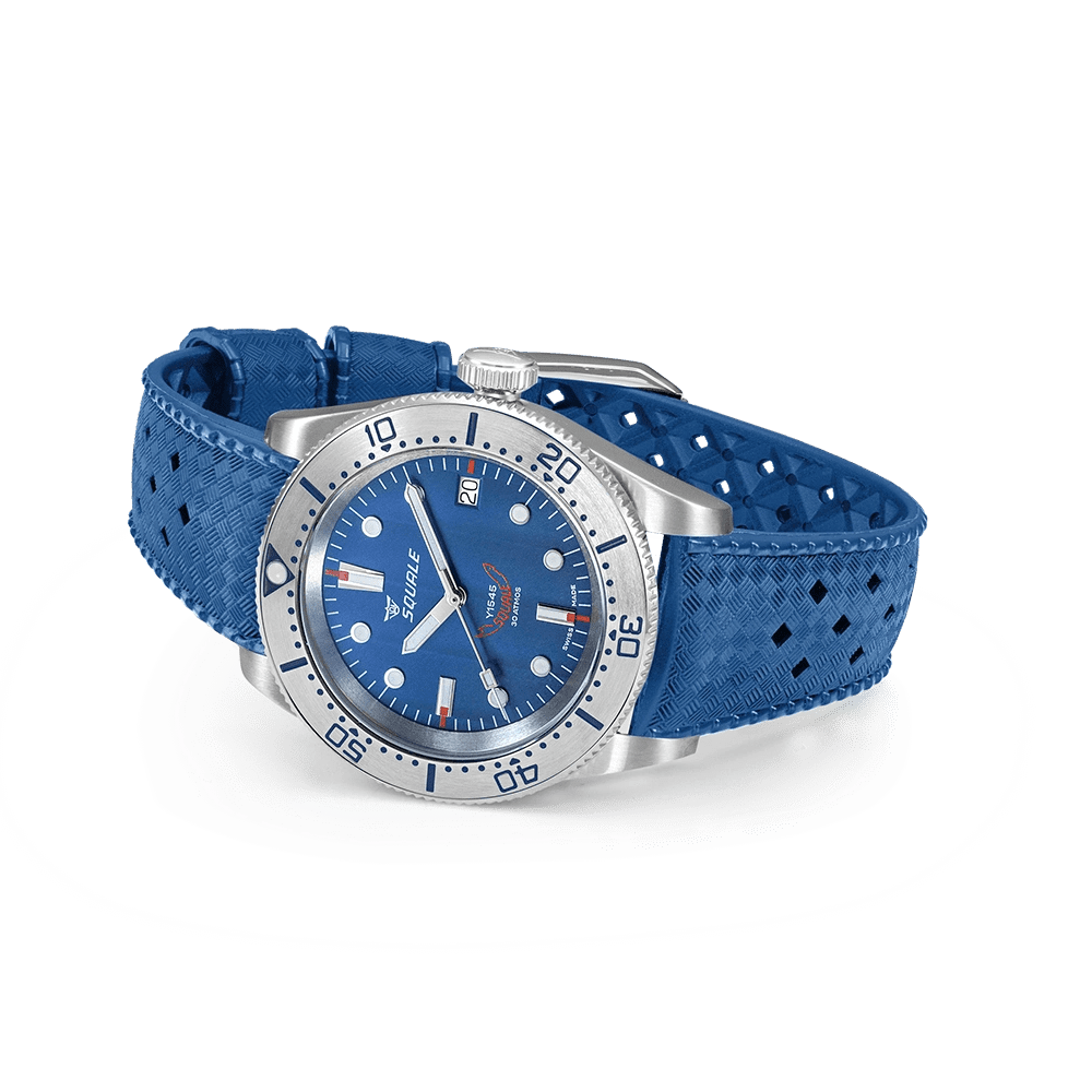 SQUALE 1545 STEEL BLUE RUBBER DATE - WATCHH