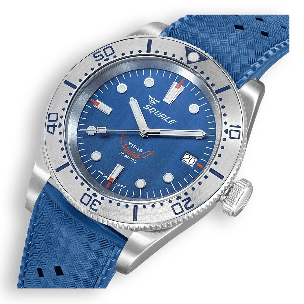 SQUALE 1545 STEEL BLUE RUBBER DATE - WATCHH