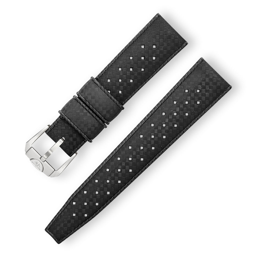 SQUALE HOMAGE TROPIC RUBBER BLACK STRAP 20MM
