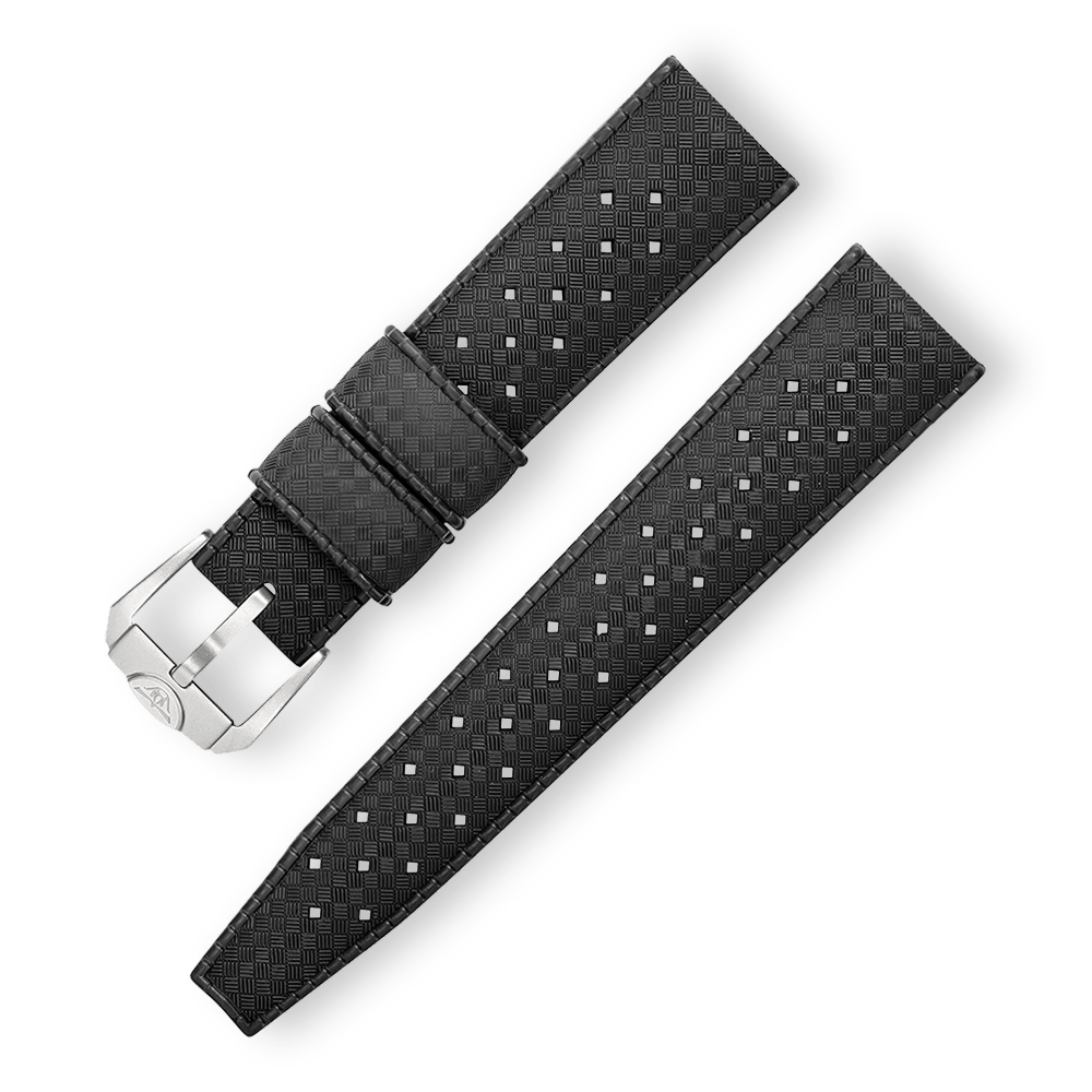 SQUALE HOMAGE TROPIC RUBBER BLACK STRAP 20MM - WATCHH