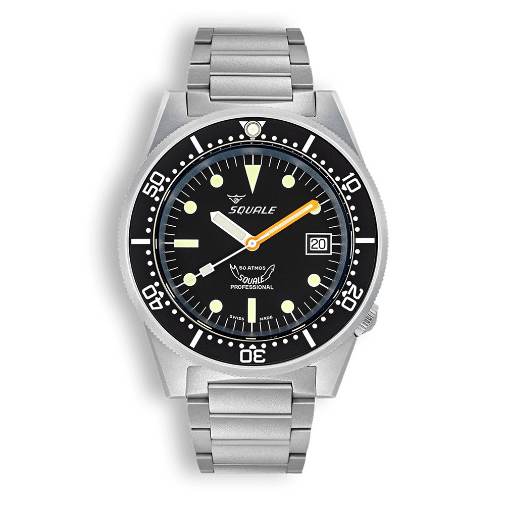 SQUALE SEA 1521 BLACK BLASTED BRACELET DATE - WATCHH