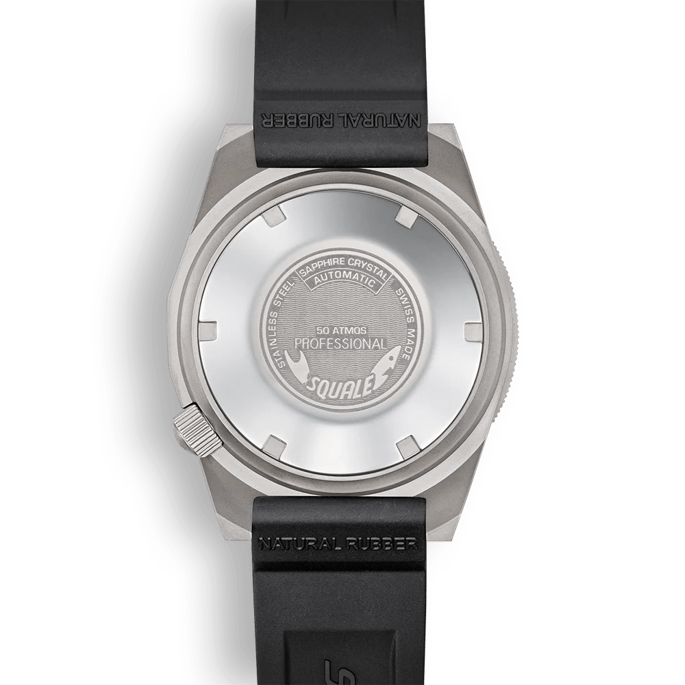 SQUALE SEA 1521 BLACK BLASTED RUBBER DATE - WATCHH
