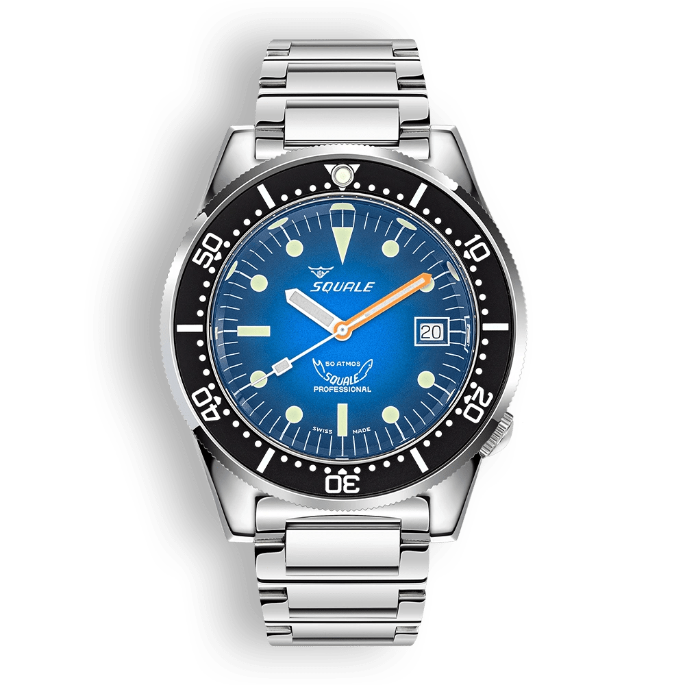 SQUALE SEA 1521 BLUE RAY BRACELET DATE - WATCHH