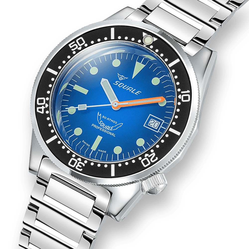 SQUALE SEA 1521 BLUE RAY BRACELET DATE - WATCHH