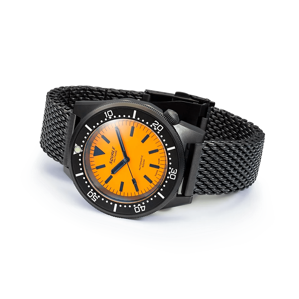 SQUALE SEA 1521 FULL LUMINOUS ORANGE MILITAIRE MESH watch