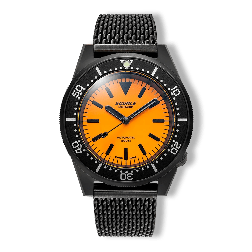 SQUALE SEA 1521 FULL LUMINOUS ORANGE MILITAIRE MESH watch