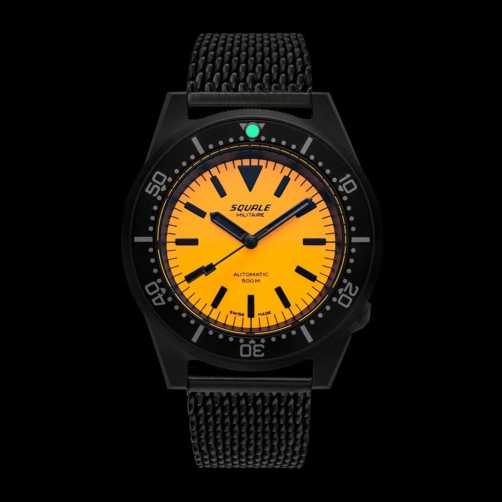 SQUALE SEA 1521 FULL LUMINOUS ORANGE MILITAIRE MESH watch
