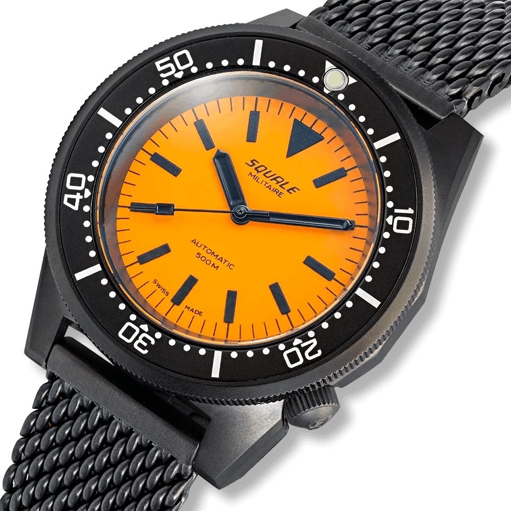 SQUALE SEA 1521 FULL LUMINOUS ORANGE MILITAIRE MESH watch