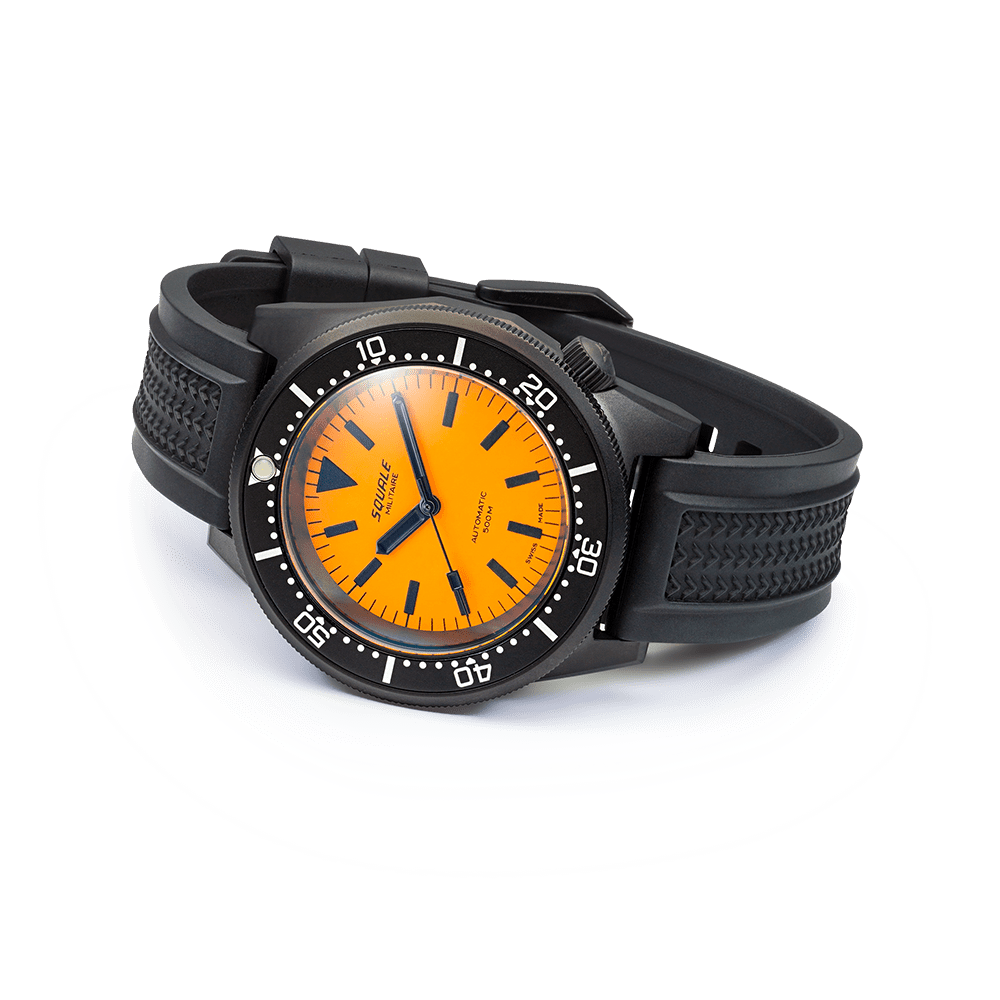 SQUALE SEA 1521 FULL LUMINOUS ORANGE MILITAIRE RUBBER watch