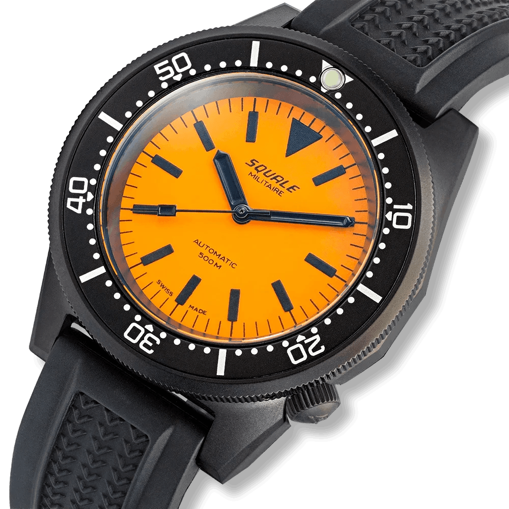 SQUALE SEA 1521 FULL LUMINOUS ORANGE MILITAIRE RUBBER watch