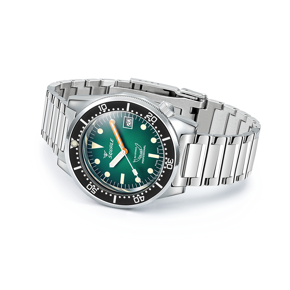 SQUALE SEA 1521 GREEN RAY BRACELET DATE - WATCHH