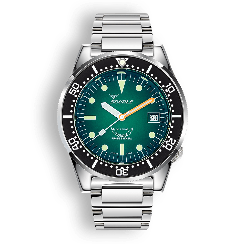 SQUALE SEA 1521 GREEN RAY BRACELET DATE - WATCHH