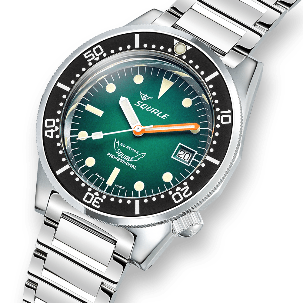 SQUALE SEA 1521 GREEN RAY BRACELET DATE - WATCHH