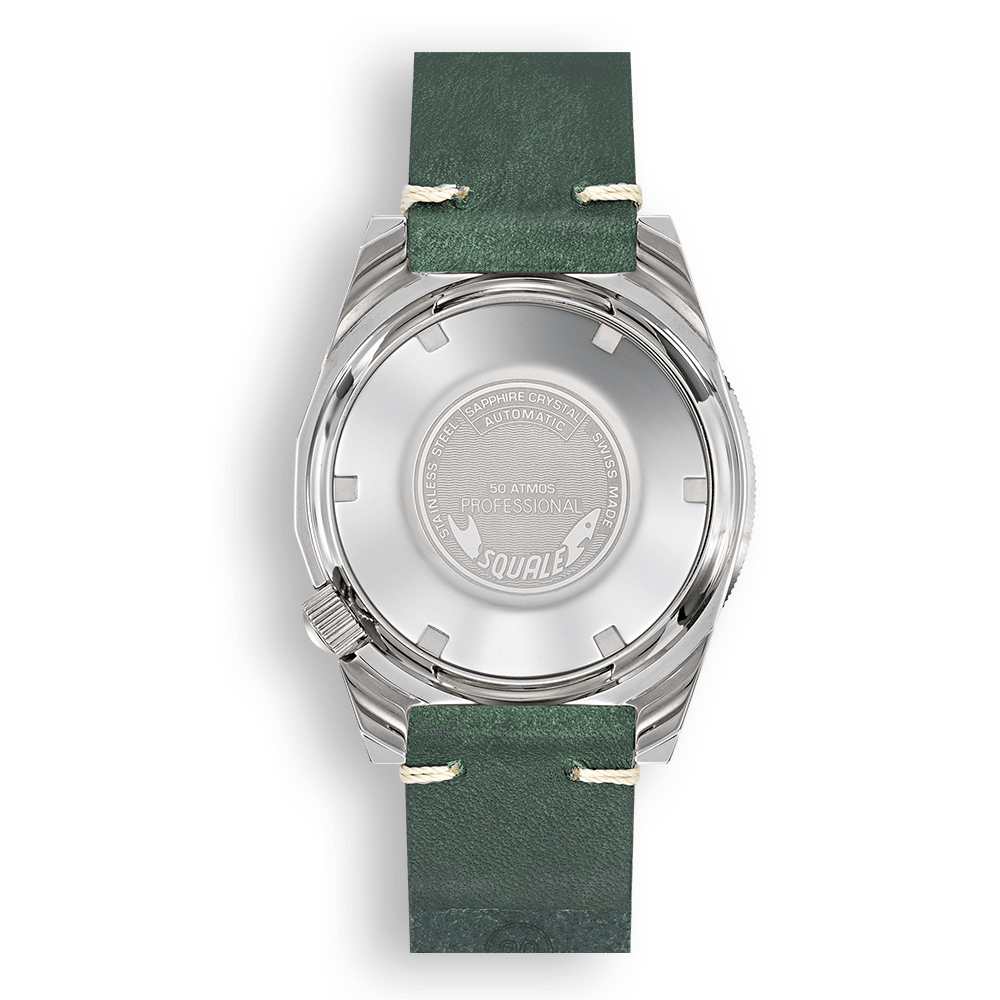 SQUALE SEA 1521 GREEN RAY LEATHER DATE - WATCHH