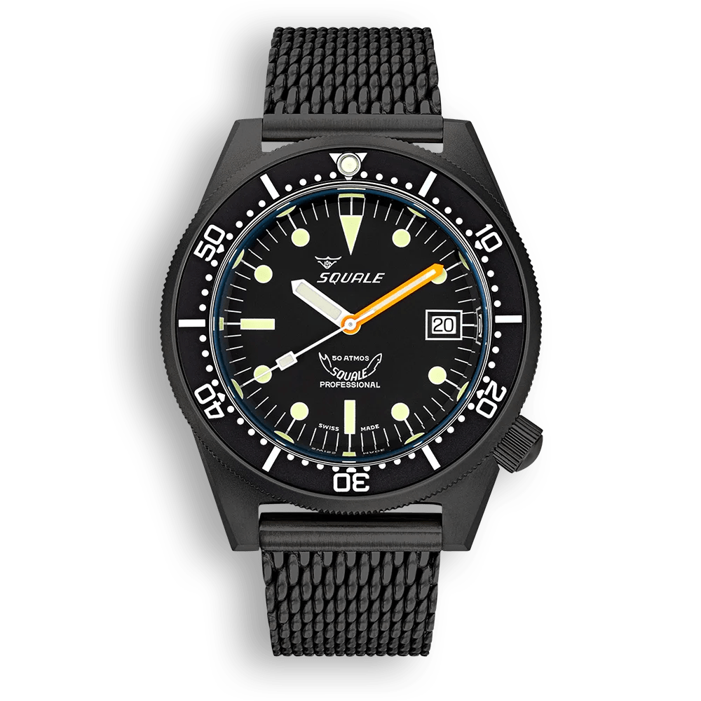 SQUALE SEA 1521 PVD BLACK MESH DATE - WATCHH