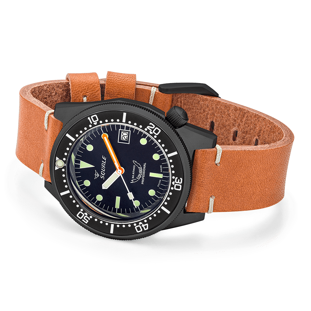 SQUALE SEA 1521 PVD LEATHER DATE - WATCHH