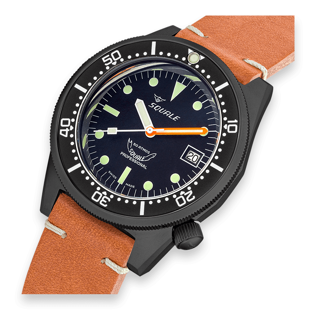 SQUALE SEA 1521 PVD LEATHER DATE - WATCHH