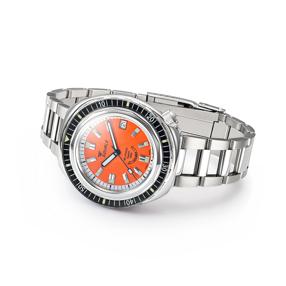 SQUALE SEA 2001 REVERSE ORANGE BRACELET DATE - WATCHH
