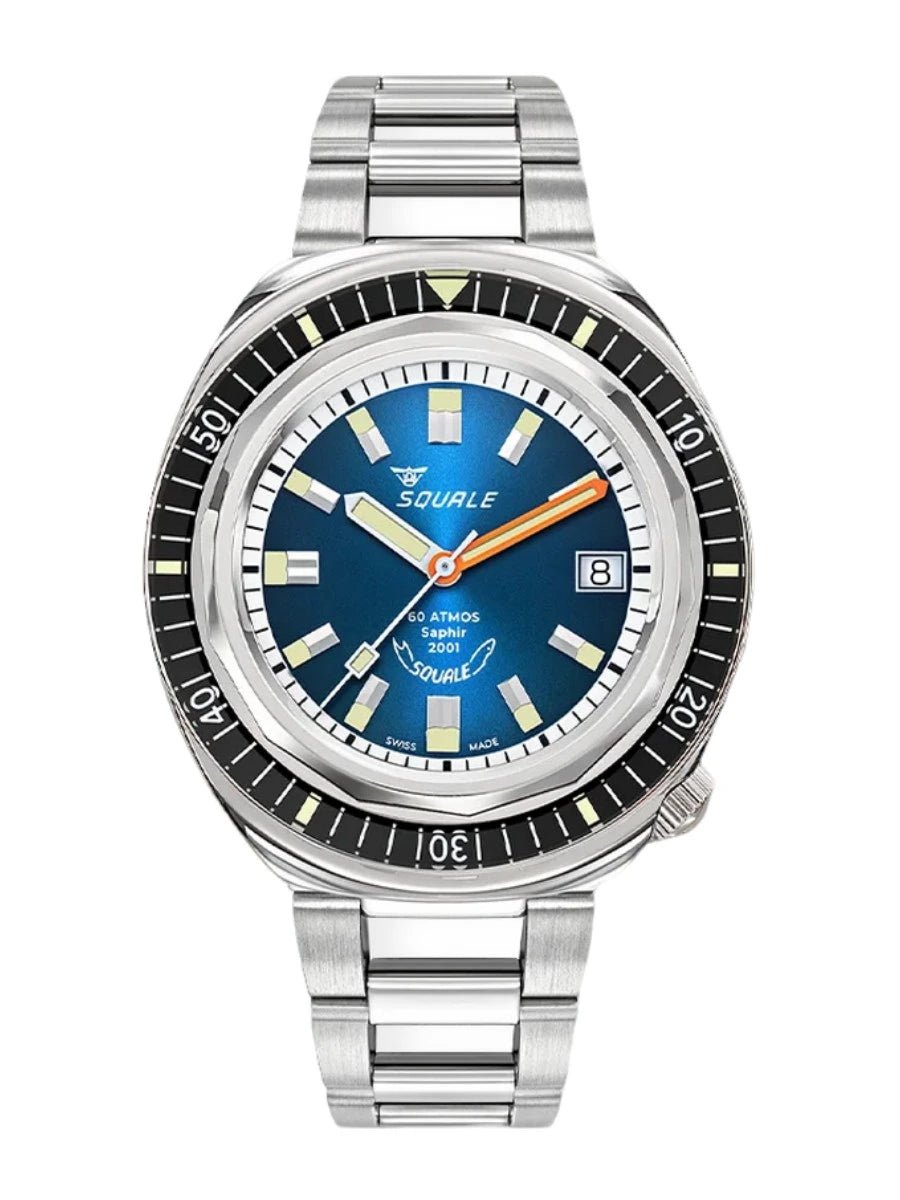 SQUALE SEA 2001 SUNRAY BLUE BRACELET DATE - WATCHH