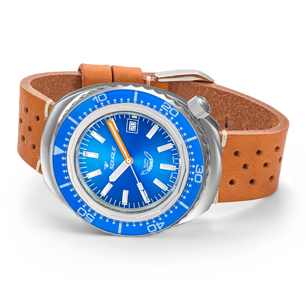 SQUALE SEA 2002 BLUE LEATHER DATE - WATCHH