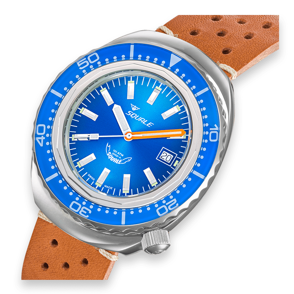 SQUALE SEA 2002 BLUE LEATHER DATE - WATCHH