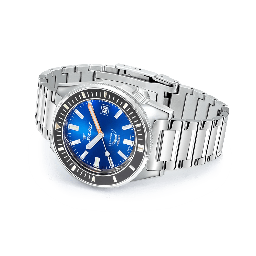 SQUALE SEA MATIC DARK BLUE BRACELET DATE - WATCHH