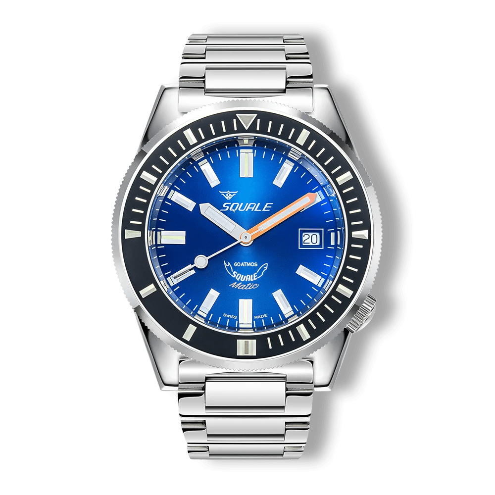 SQUALE SEA MATIC DARK BLUE BRACELET DATE - WATCHH