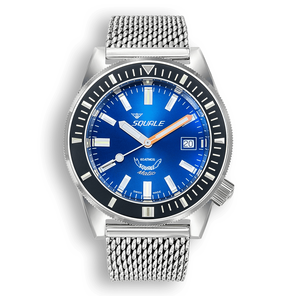 SQUALE SEA MATIC DARK BLUE MESH DATE - WATCHH