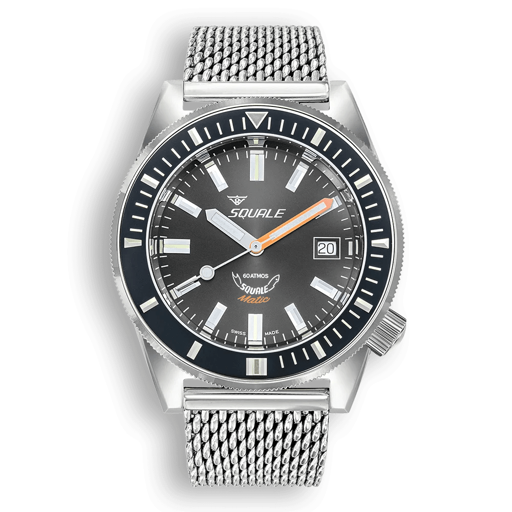 SQUALE SEA MATIC GREY MESH DATE - WATCHH