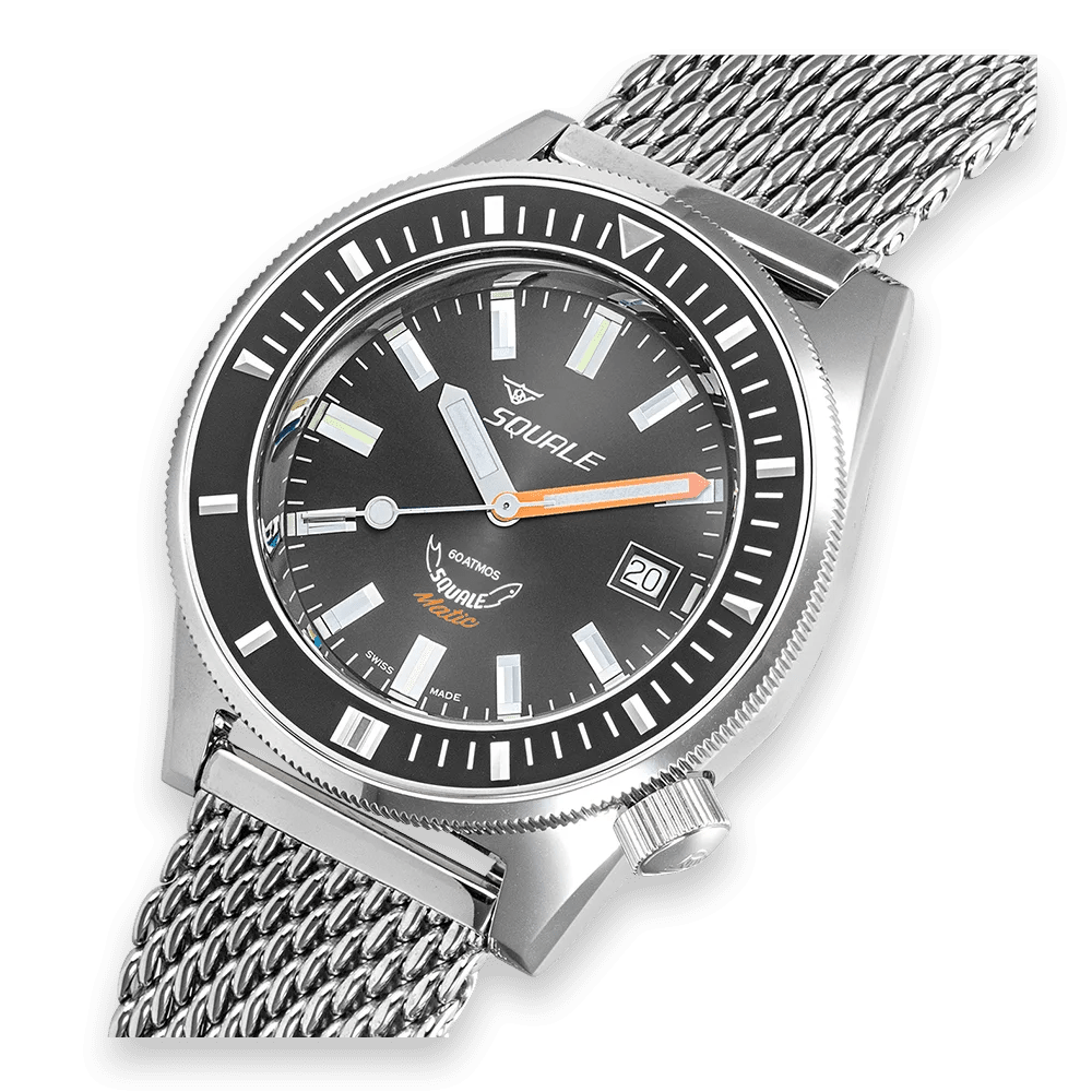 SQUALE SEA MATIC GREY MESH DATE - WATCHH