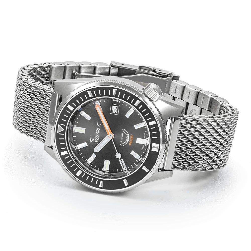 SQUALE SEA MATIC GREY MESH DATE - WATCHH