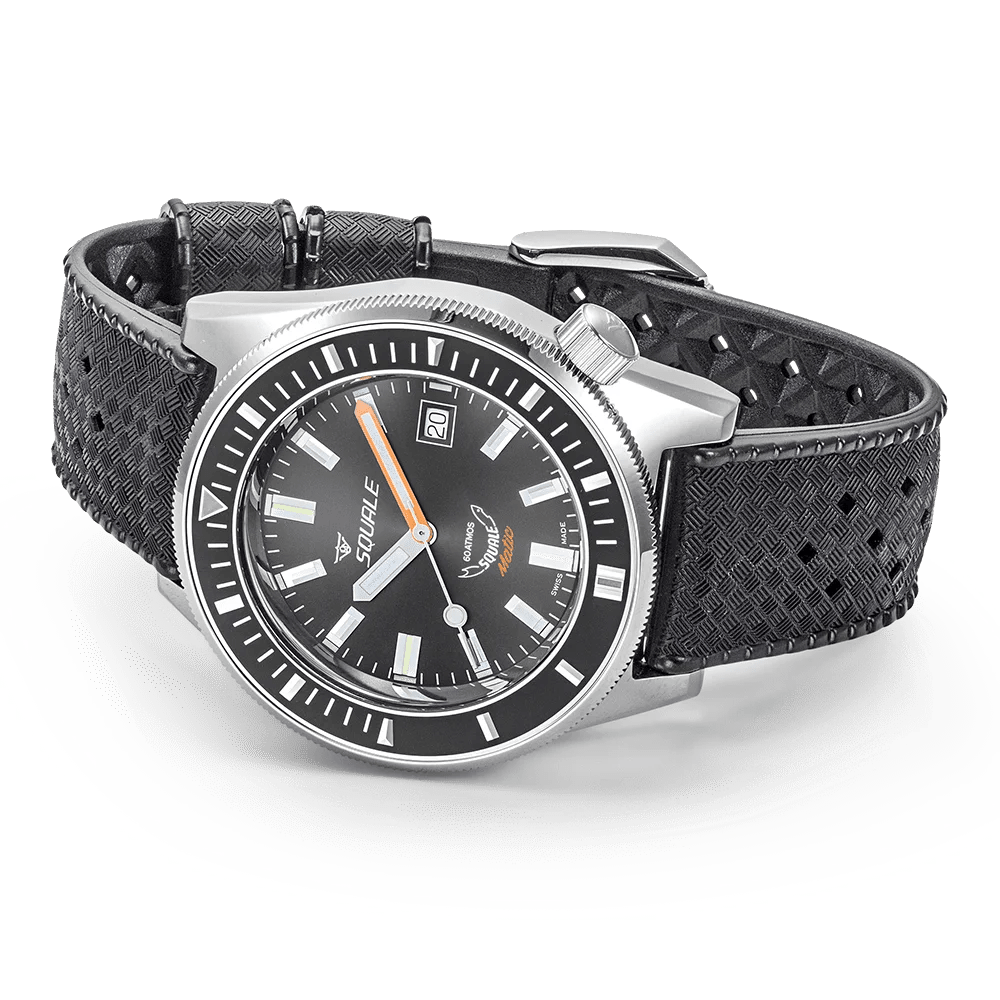 SQUALE SEA MATIC GREY RUBBER DATE - WATCHH