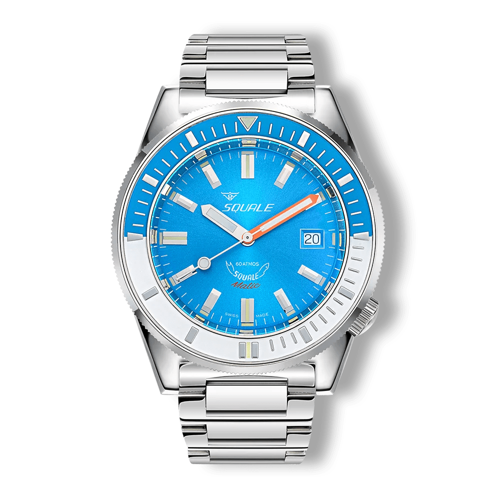 SQUALE SEA MATIC LIGHT BLUE BRACELET DATE - WATCHH