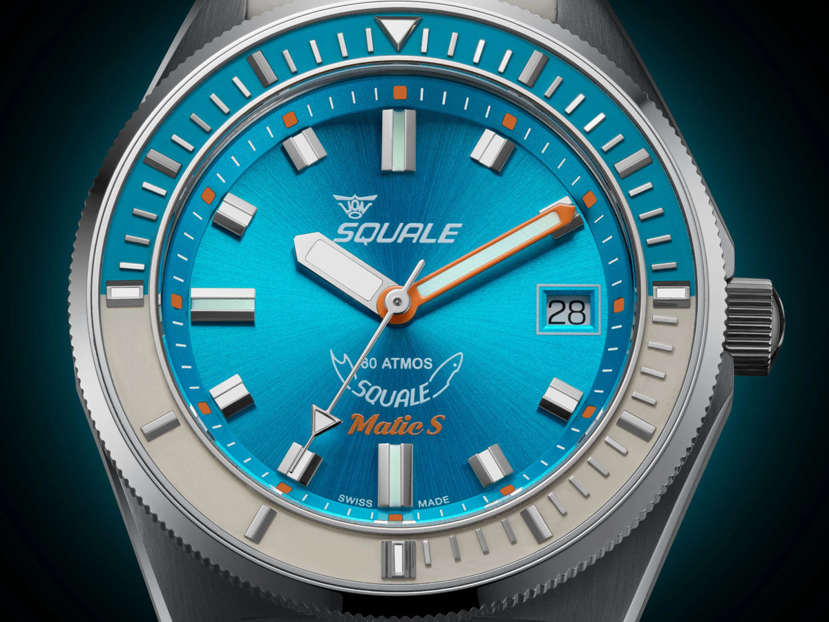 SQUALE SEA MATIC - S LIGHT BLUE MOSAIC RUBBER DATE - AVAILABLE FROM 14th OCT UAE