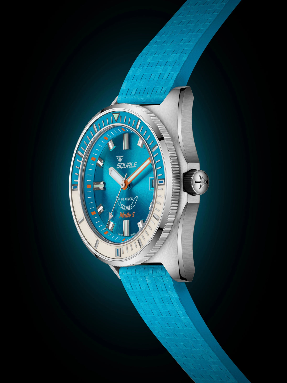 SQUALE SEA MATIC - S LIGHT BLUE MOSAIC RUBBER DATE - AVAILABLE FROM 14th OCT UAE