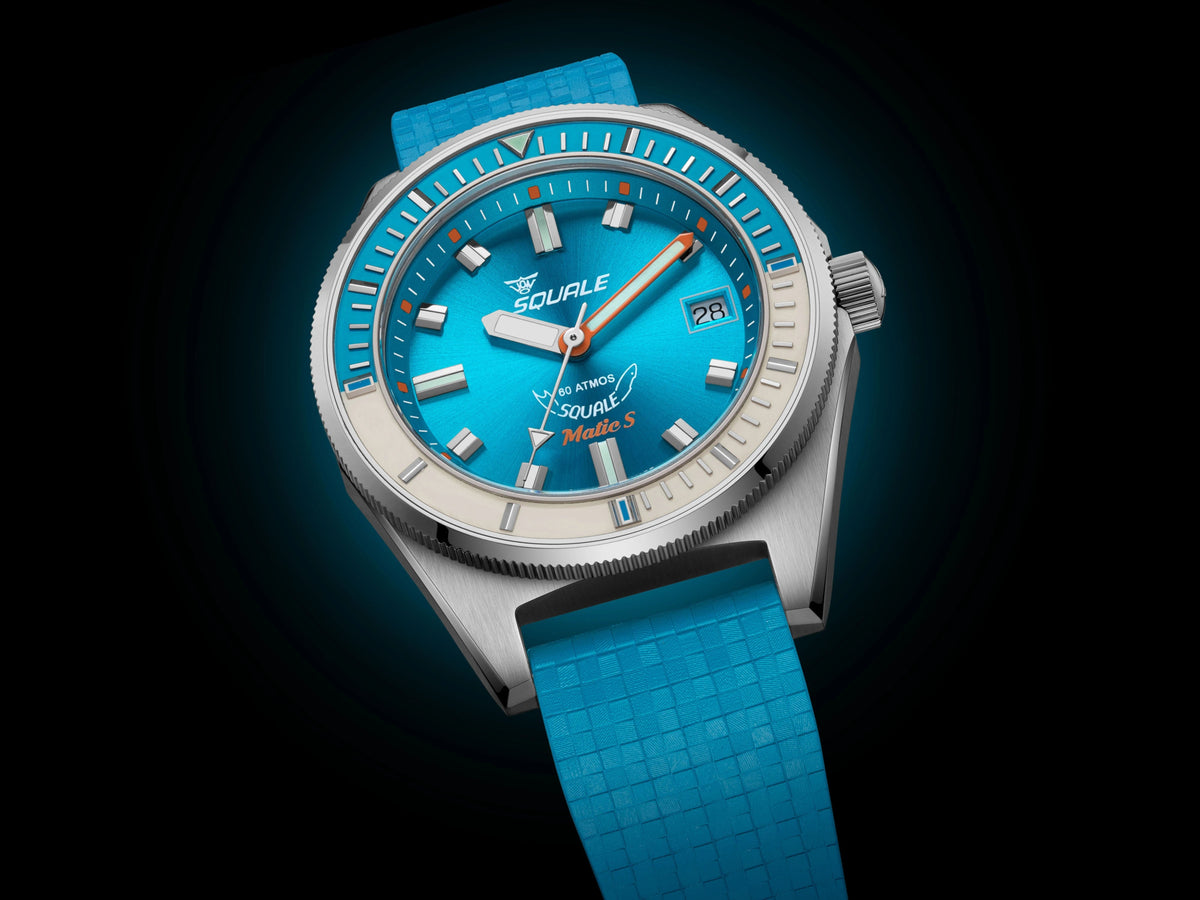 SQUALE SEA MATIC - S LIGHT BLUE MOSAIC RUBBER DATE - AVAILABLE FROM 14th OCT UAE