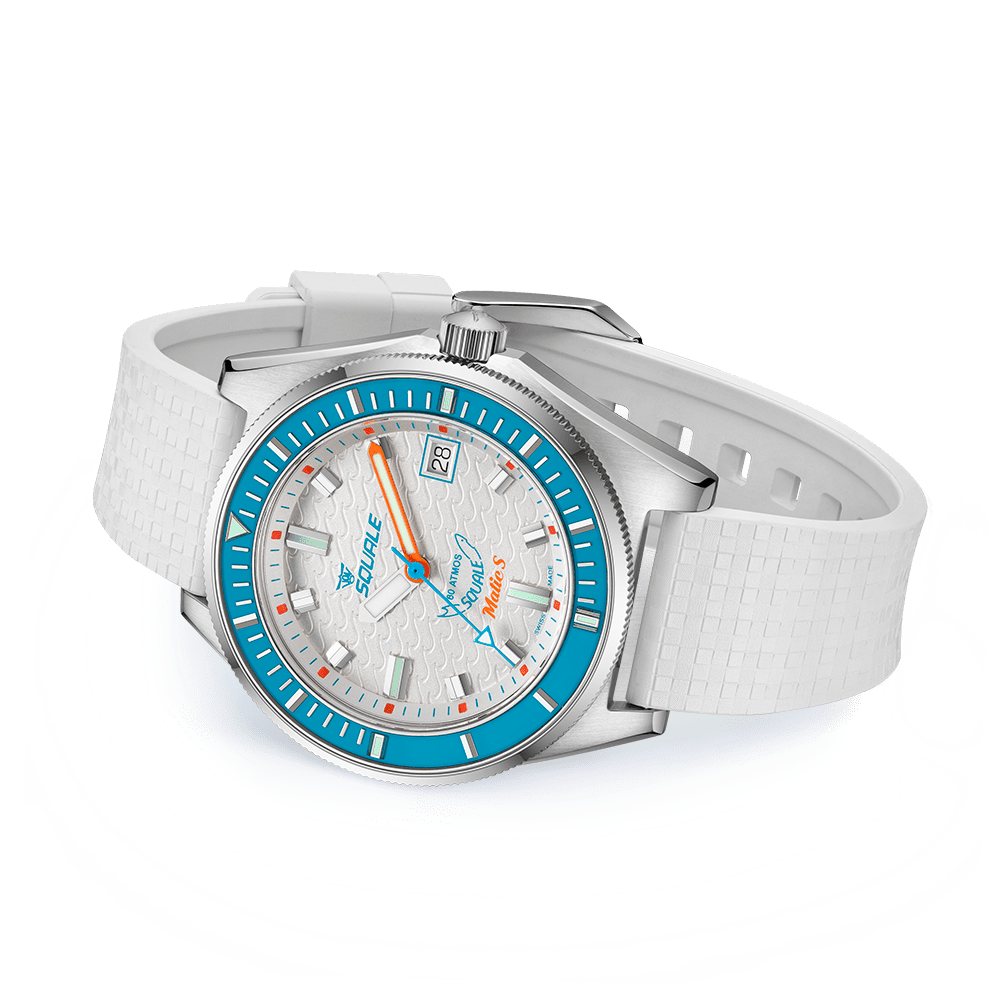 SQUALE SEA MATIC - S WHITE MOSAIC RUBBER DATE watch