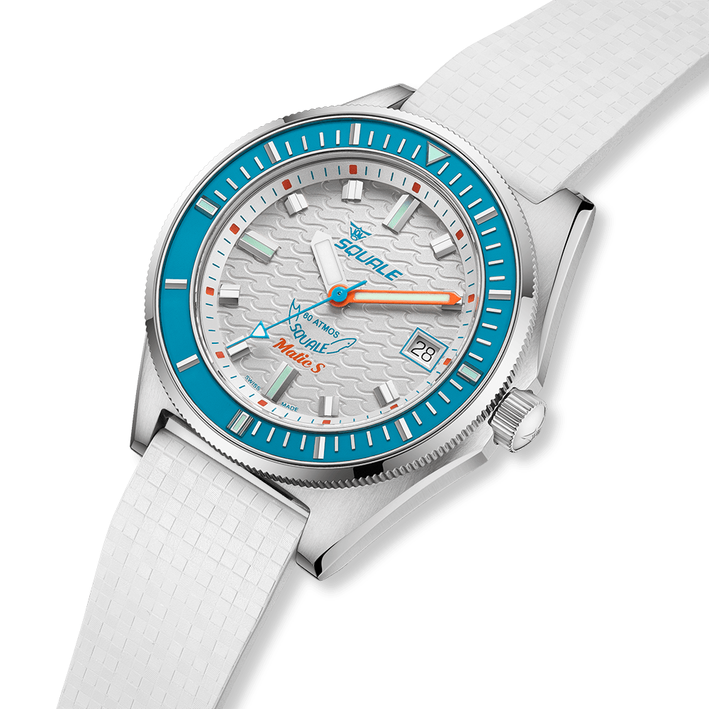 SQUALE SEA MATIC - S WHITE MOSAIC RUBBER DATE watch