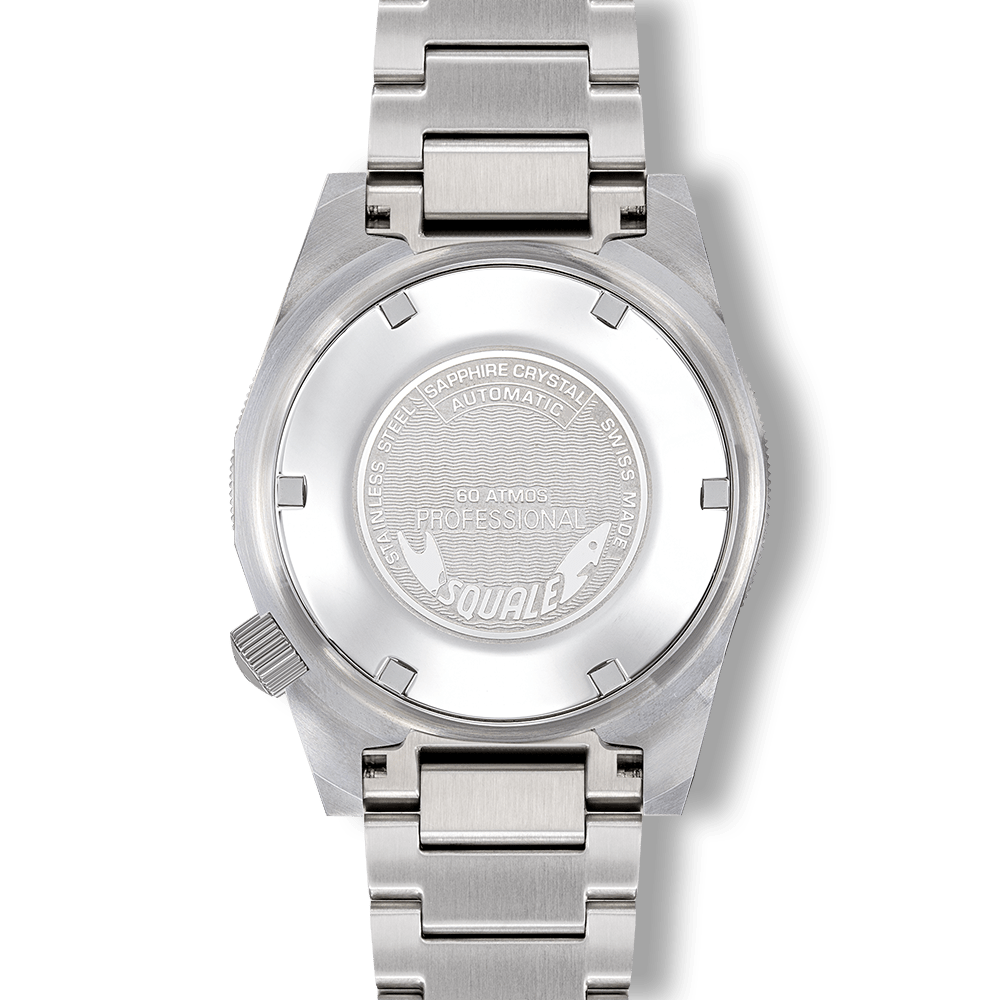 SQUALE SEA MATIC SATIN BLACK BRACELET DATE - WATCHH
