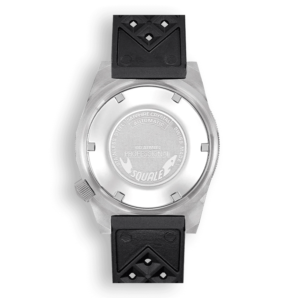 SQUALE SEA MATIC SATIN BLACK RUBBER DATE - WATCHH