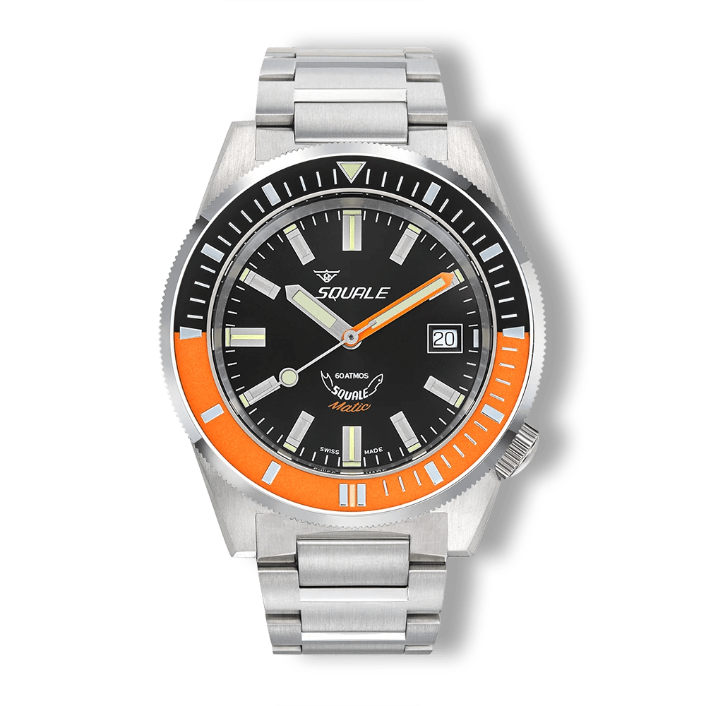 SQUALE SEA MATIC SATIN ORANGE BRACELET DATE - WATCHH
