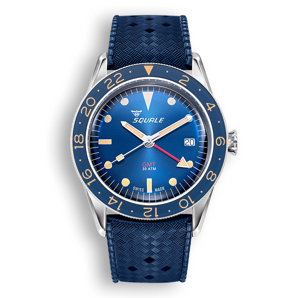 SQUALE SEA SUB - 39 GMT VINTAGE BLUE RUBBER DATE - WATCHH