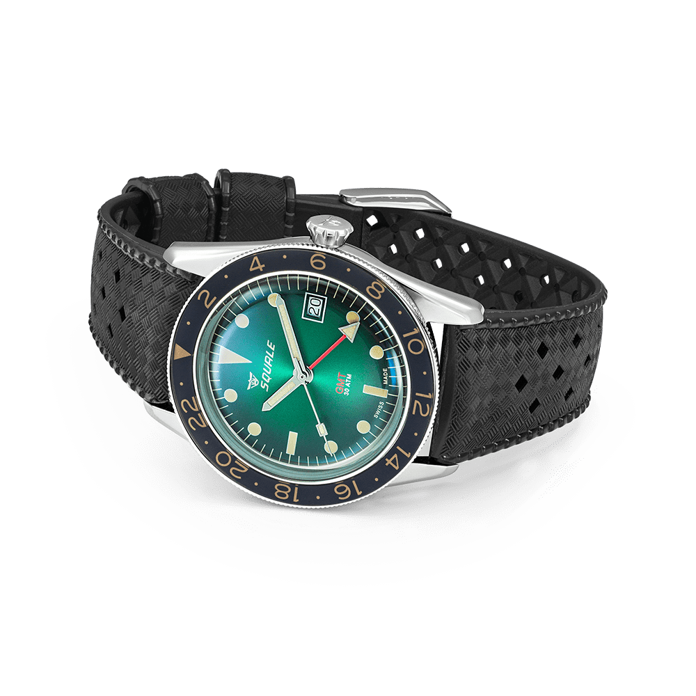 SQUALE SEA SUB - 39 GMT VINTAGE GREEN RUBBER DATE - WATCHH