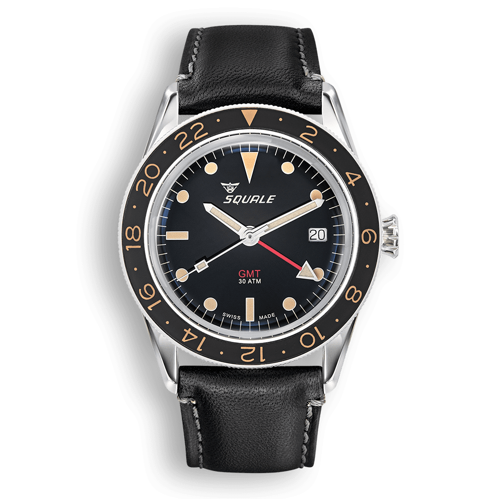 SQUALE SEA SUB - 39 GMT VINTAGE LEATHER DATE - WATCHH